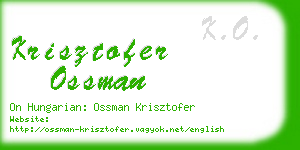 krisztofer ossman business card
